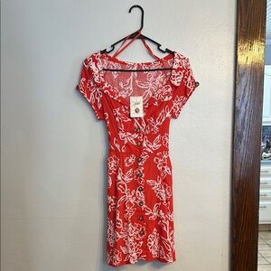 NWT Free People Coral Flared Mini Dress - size 2